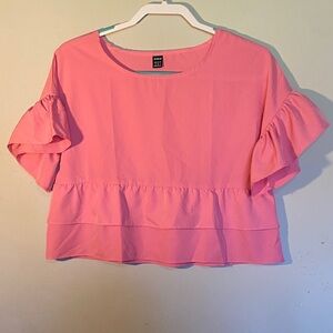 SHEIN hot Pink crop tops in style